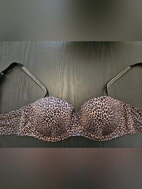 VS Leopard Print Bra with Studded Straps